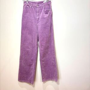 Divided Purple Corduroy Wide Leg Pants Size 4 Retro Mod 70s Baggy High Rise